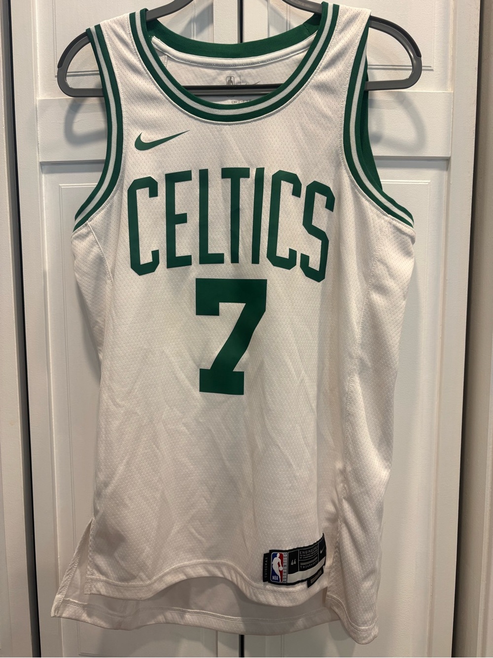 Nike White & Green Boston Celtics #7 Basketball Jersey